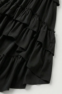 Tiered High-Low Ruffle Maxi Dress