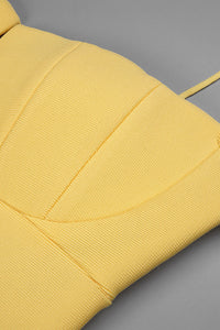Robe longue bandage Tulip en jaune noir