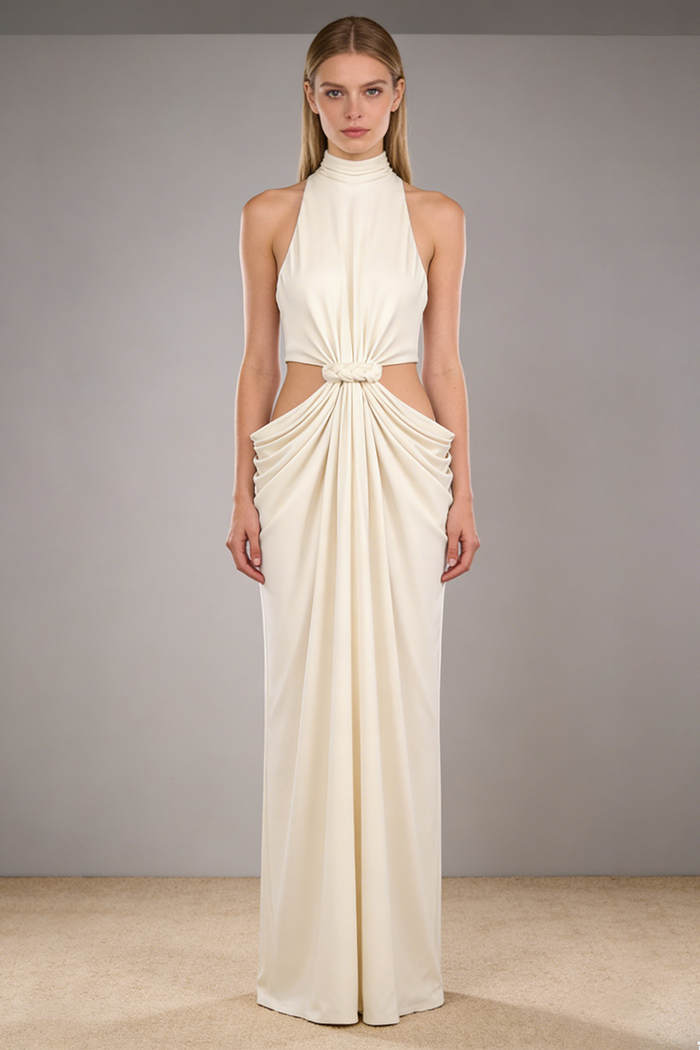 Turtle Cutout Waist Maxi Dress