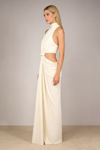 Turtle Cutout Waist Maxi Dress