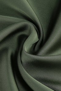 Turtleneck Cut-Out Drape Maxi Dress in Olive