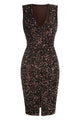 V-Neck Sequin Embellished Midi Dress