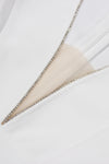 V-neck Crystal-trim Feather Hemmed Bandage Dress