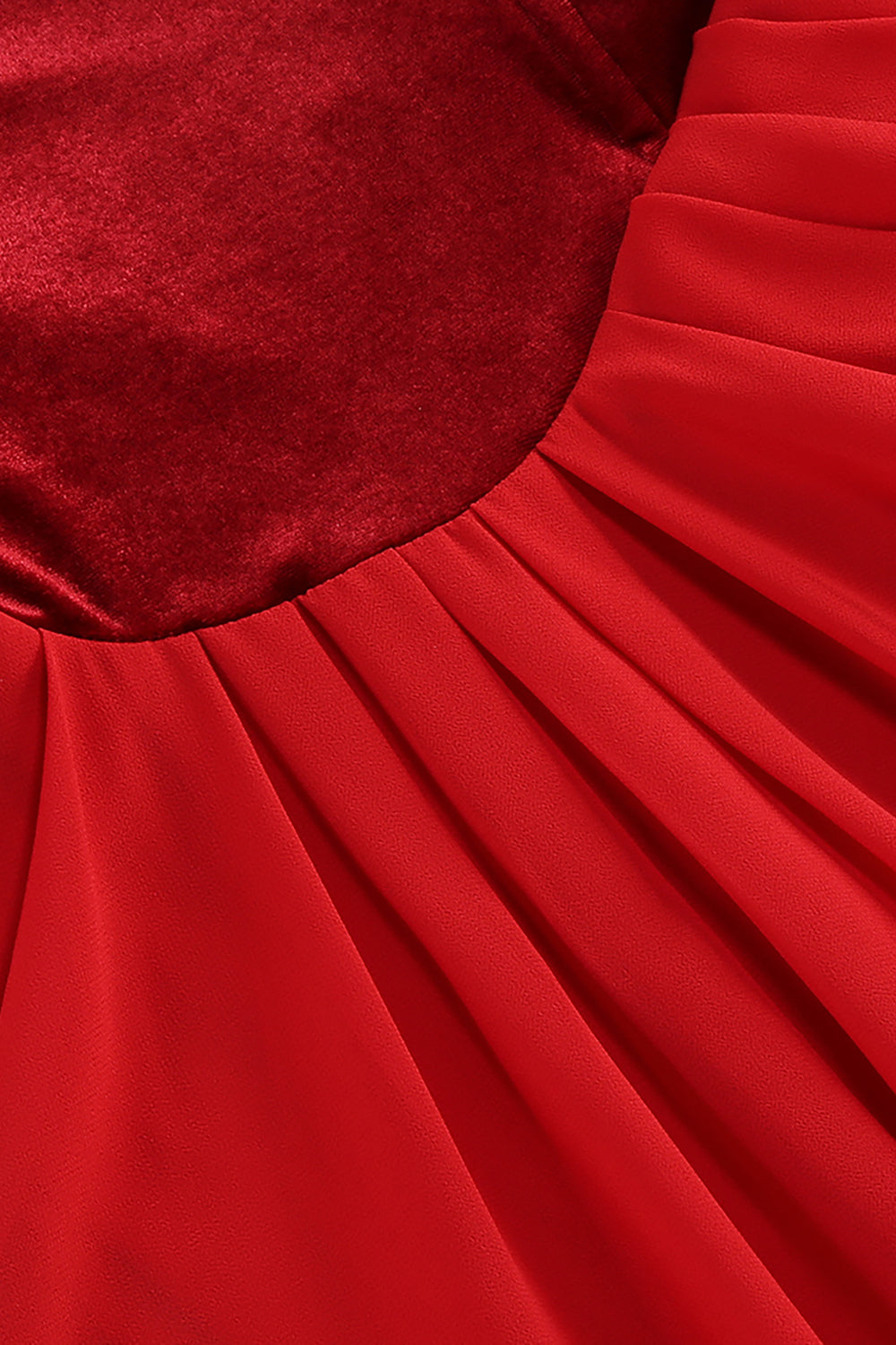 V-neck Ruched Flared Gown