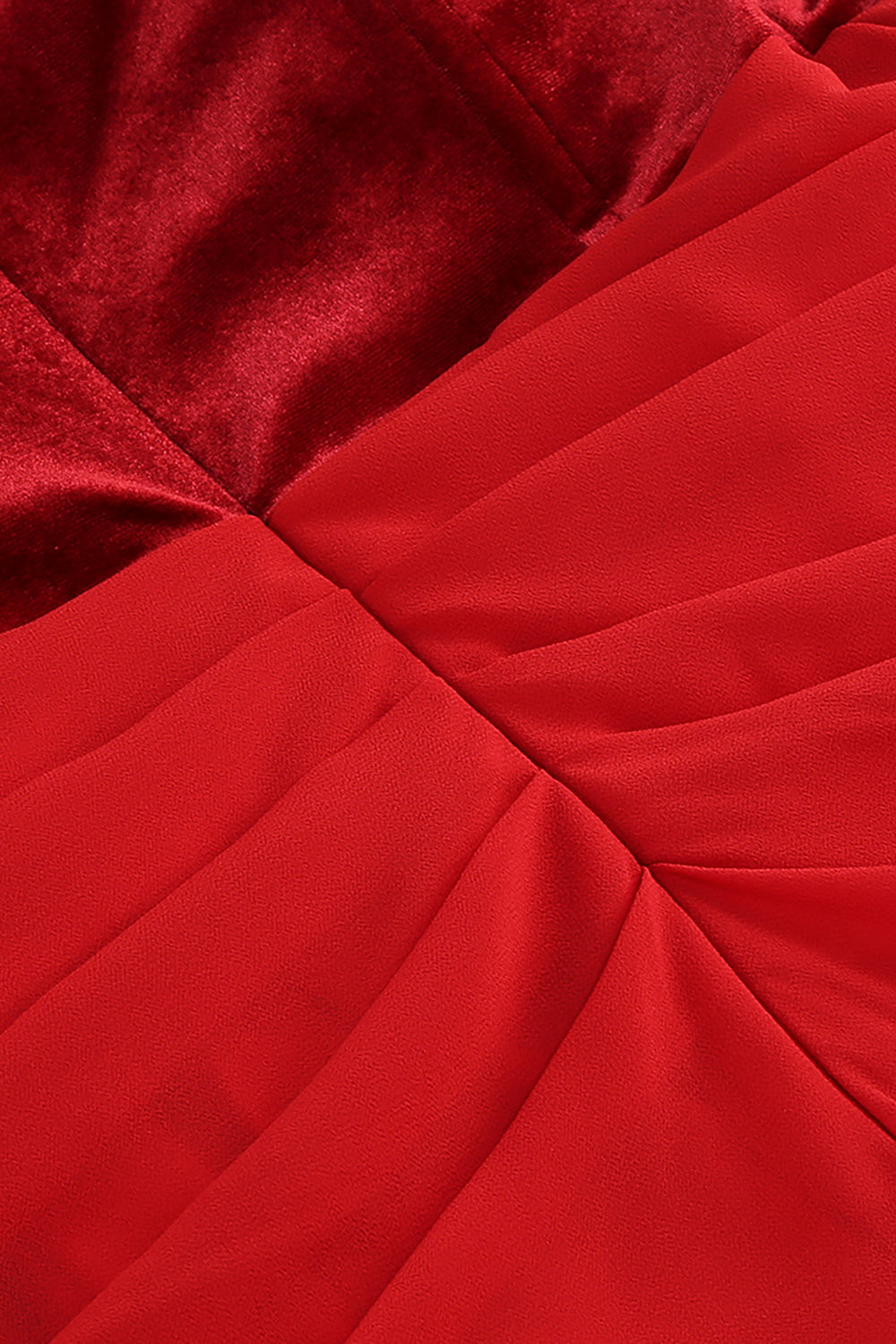 V-neck Ruched Flared Gown