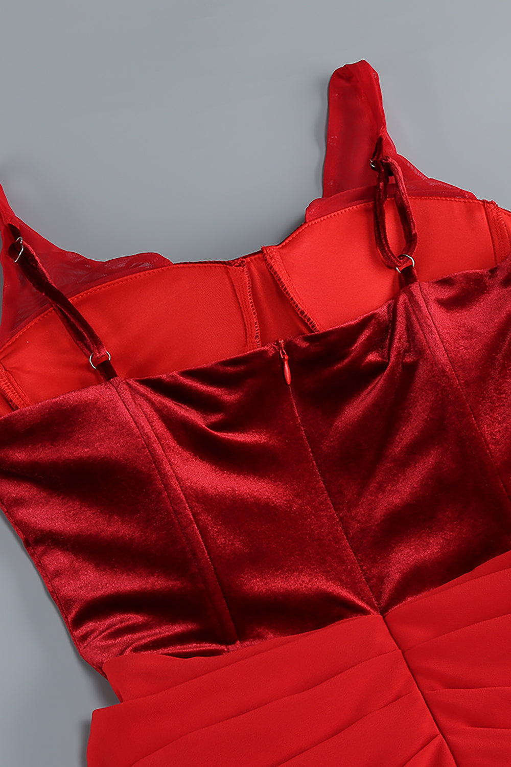 V-neck Ruched Flared Gown