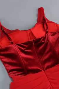 V-neck Ruched Flared Gown