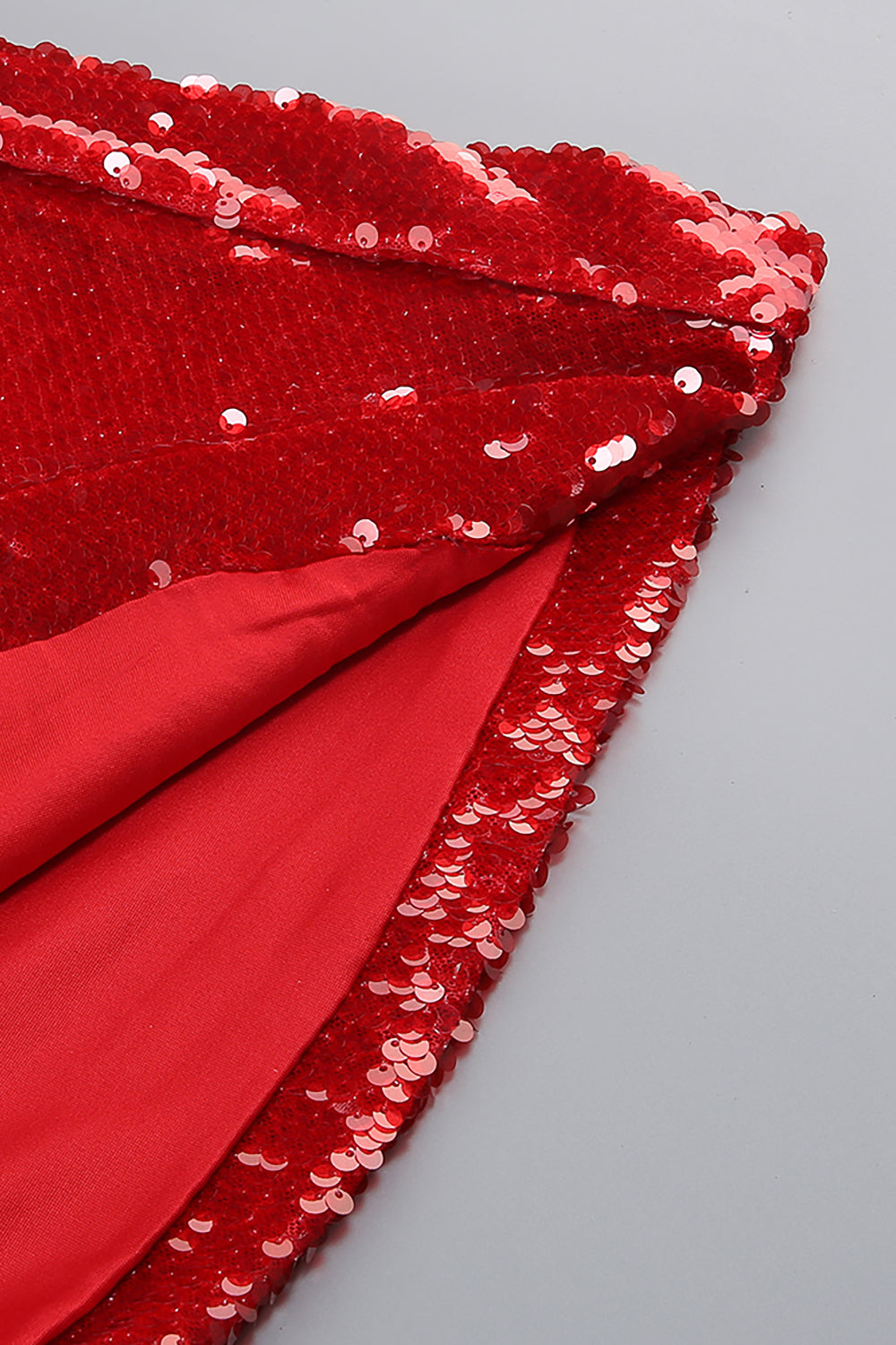 V-neck Sequined Sweep Train Gown