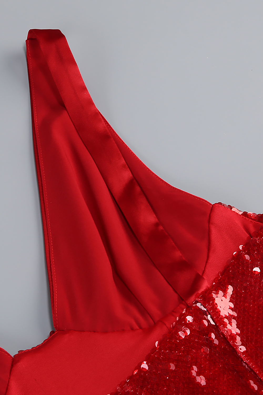 V-neck Sequined Sweep Train Gown