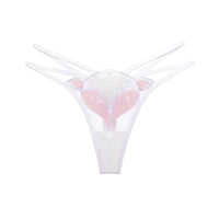 Tangas de tentación con flores bordadas de malla para damas