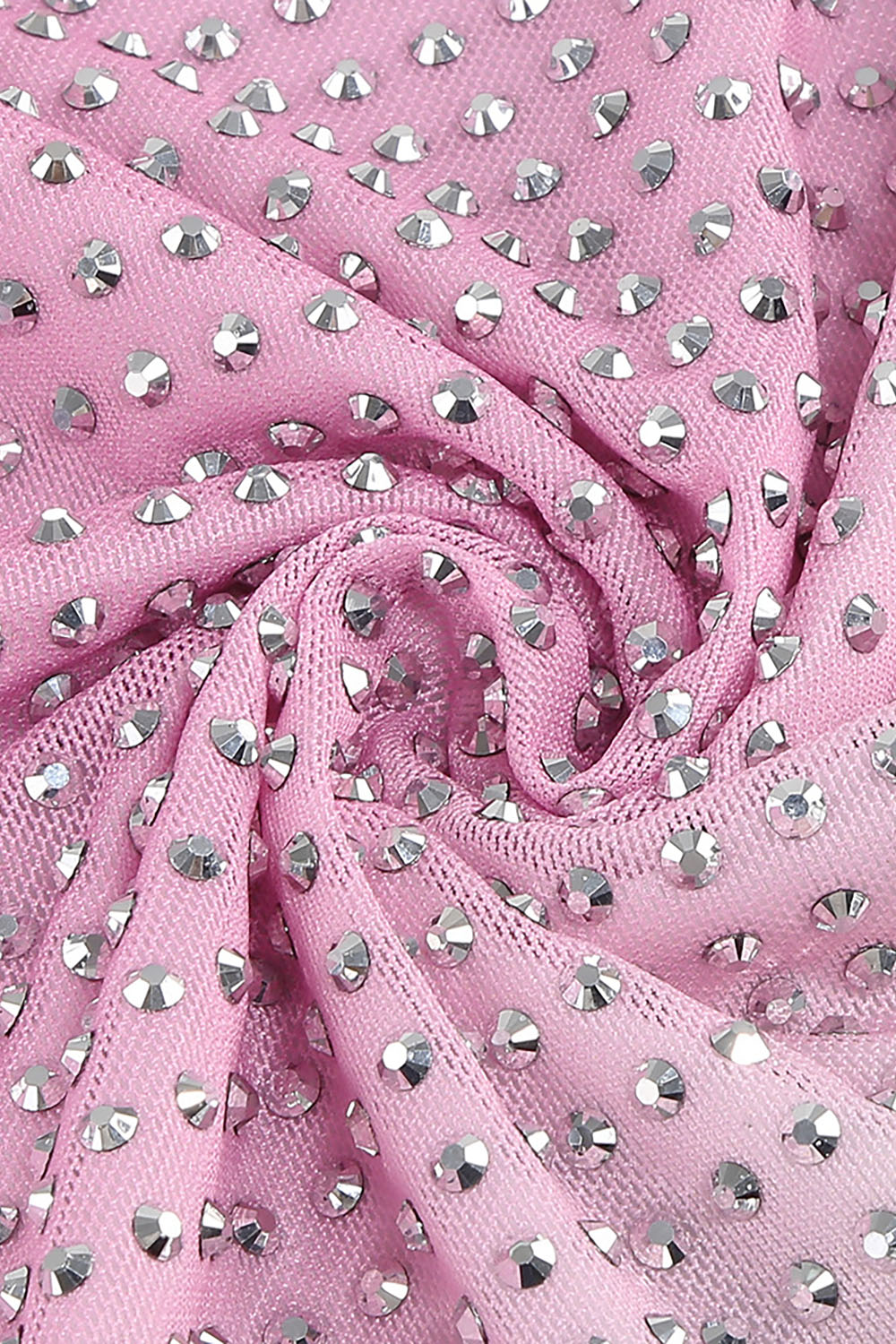 Mini-robe à cristaux pour femmes en rose