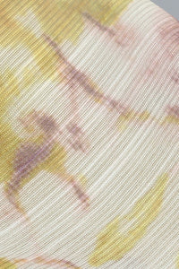 Mini-robe jaune à basque et fleurs ikat, marée haute