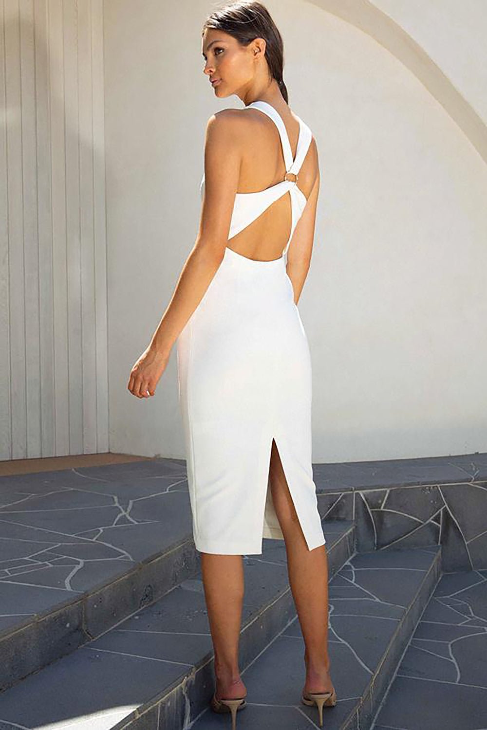 Backless Cross Sleeveless Dress - CHICIDA