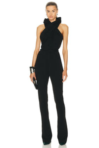 Backless Hooded Jumpsuit in Black - CHICIDA
