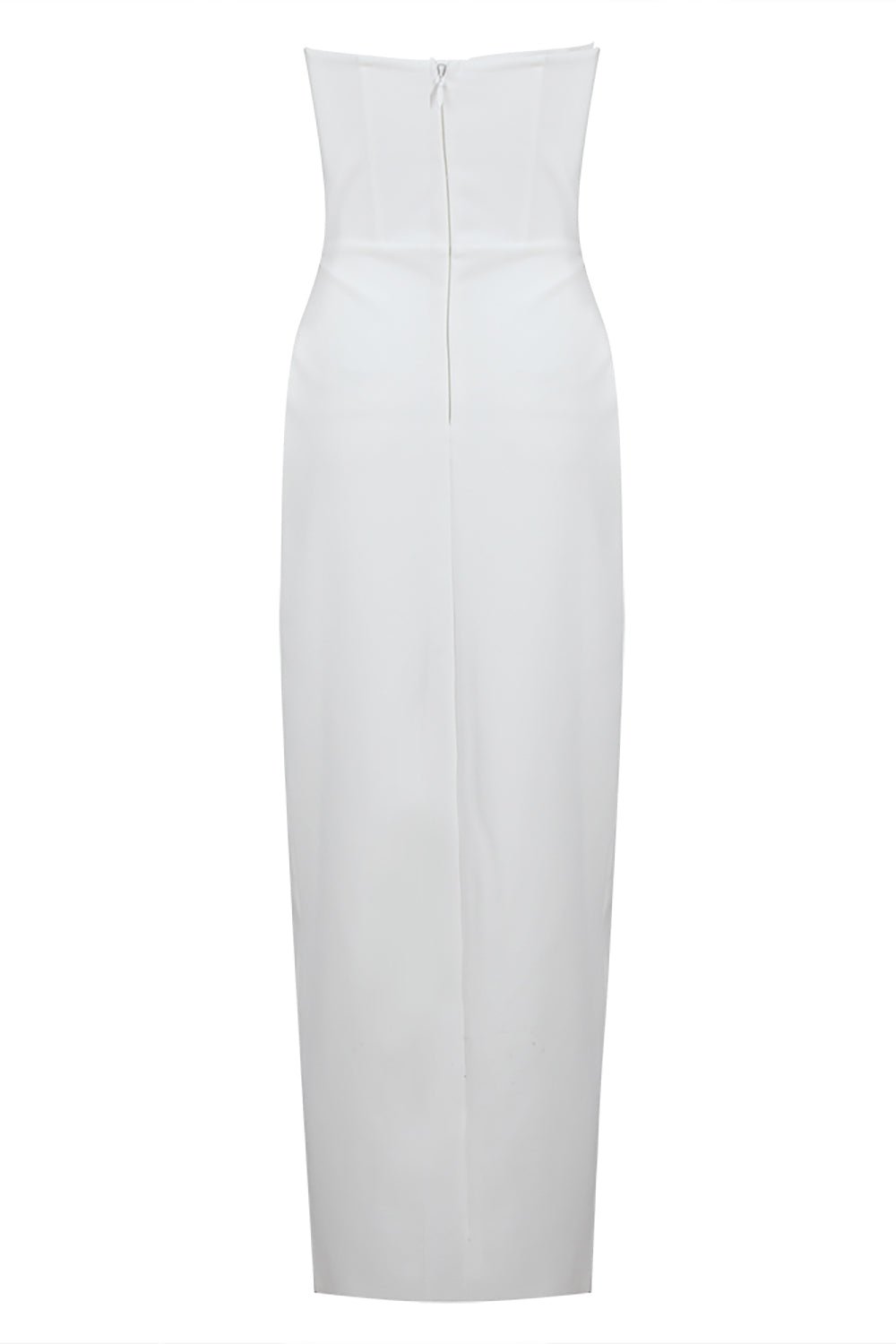 Bandeau Flower Slit Midi Bandage Dress in White Black - CHICIDA