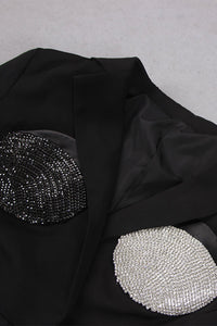 Cropped Oversized Sequin Spiral Blazer - CHICIDA