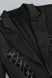 Deep V Lace-up Blazer