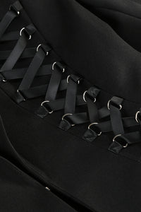 Deep V Lace-up Blazer