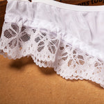 Ladies Sexy Lace Mesh Ultra-Thin Open Crotch Thong