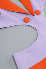 Backless With Cut Out Detail Mini Dress in Lilac and Orange