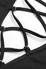Backless Split Hollow Long Sleeve Maxi Dress In White Black