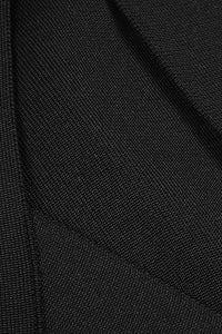 Vestido midi ajustado con un solo hombro y abertura en negro