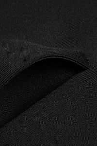 Robe corsetée noire à bandage licou avec cotte de mailles en cristal