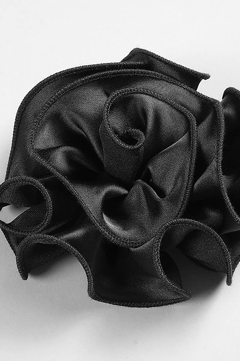 Black Halter Lace Up Hollow Flower Bandage Dress