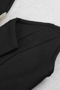 One Shoulder Mesh Ruffle Bandage Dress In White Black - Chicida