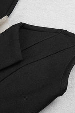 One Shoulder Mesh Ruffle Bandage Dress In White Black