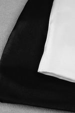 Satin Bow Off Shoulder Mini Dress In White Black