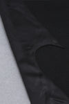 Black Strappy Bandage Patchwork Midi Dress - Chicida