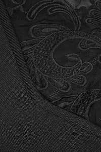 Falda de vendaje con corpiño de tiras de encaje negro de dos piezas
