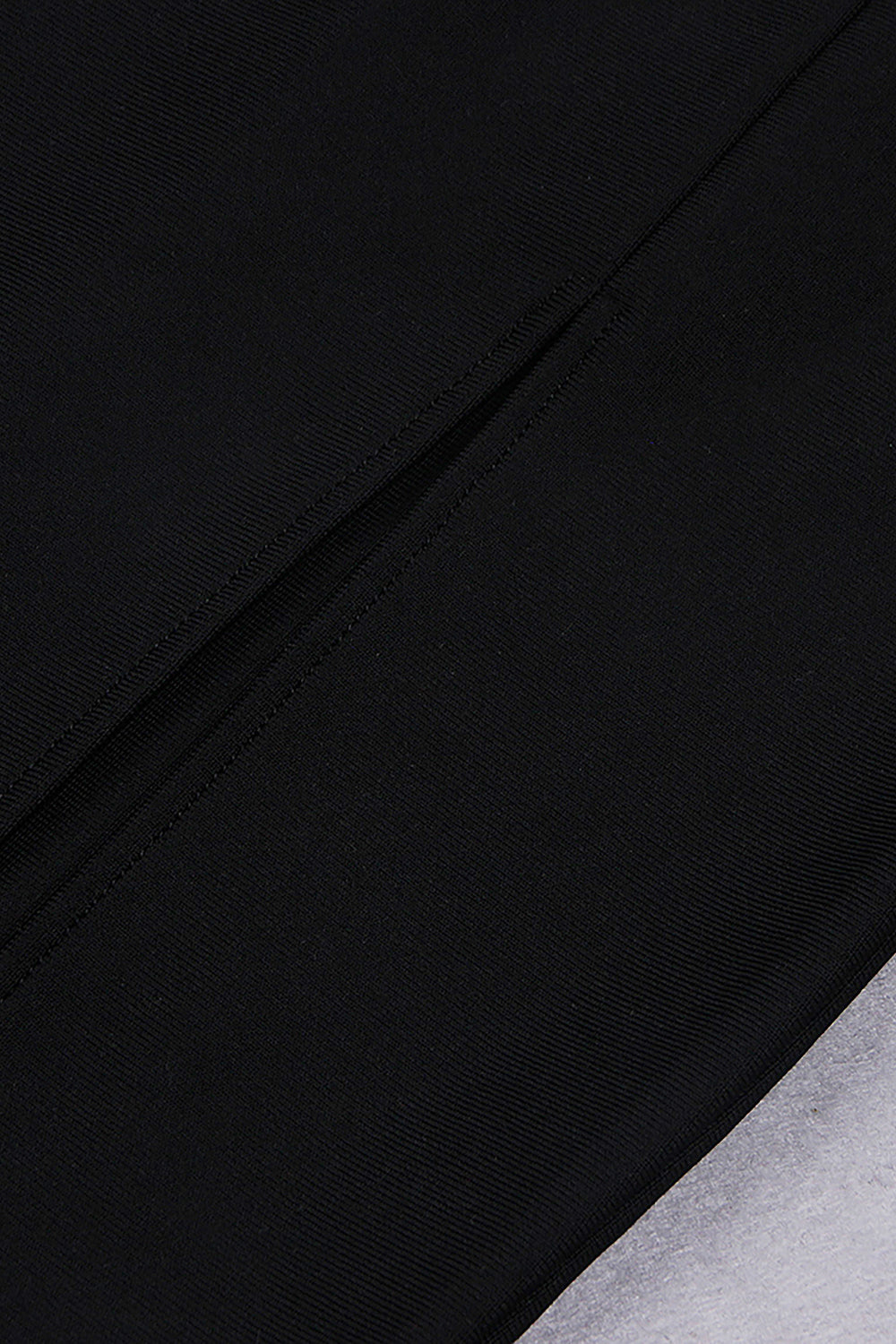 Black V Neck Chain Tassel High Slit Bandage Dress - Chicida