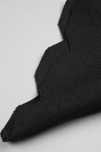 Robe de bandage sirène découpée en repe noir et blanc