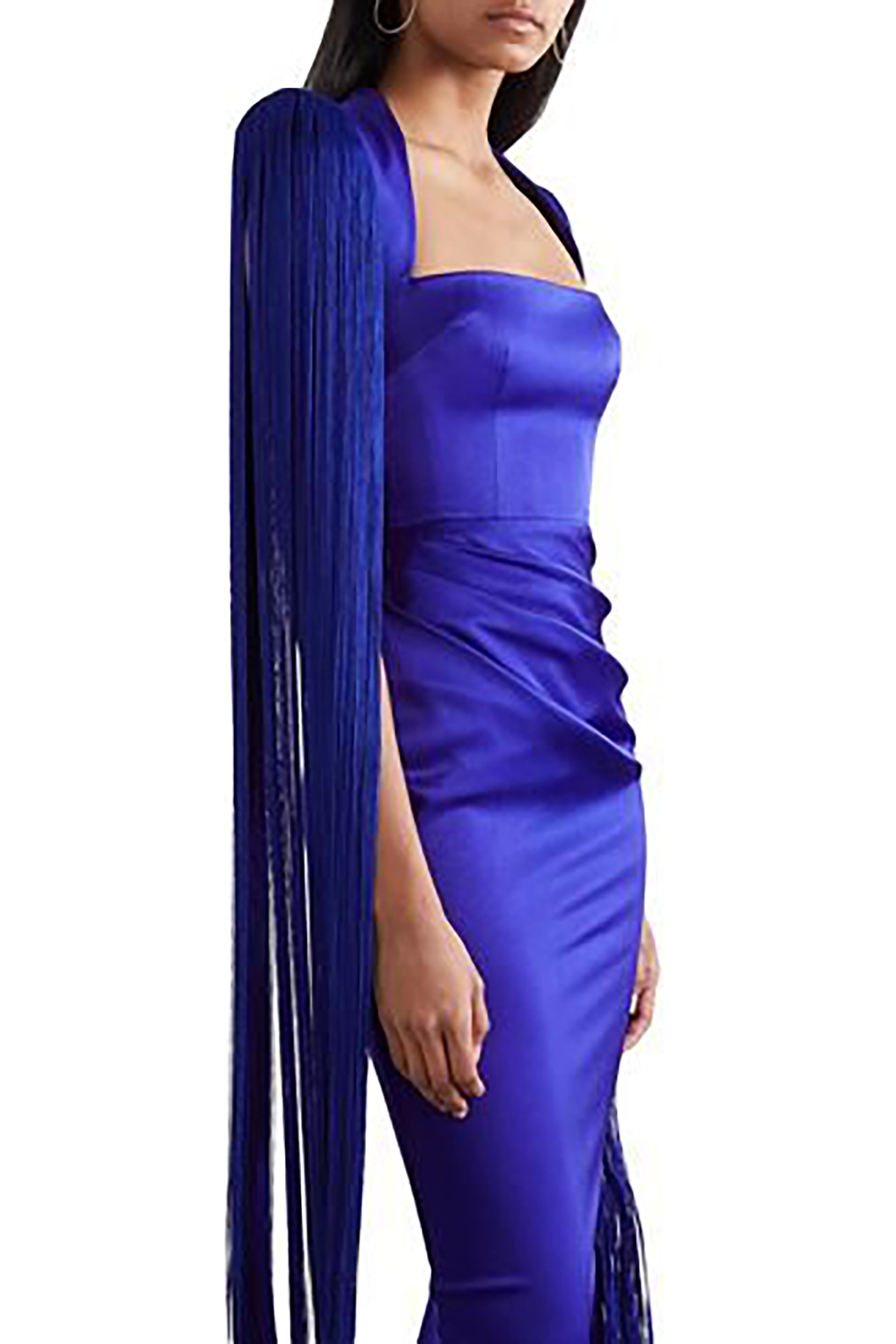 Blue Cap Sleeve Tassel Dress - Chicida