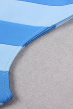 Blue Sloping Shoulder Sleeveless Midi Bandage Dress