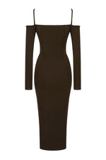 Strappy Hollow Out Strapless Bandage Dress In Sky Blue Brown  Black