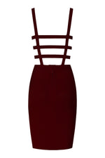 Bule Strappy Cross Cutout Mini Bandage Dress - Chicida