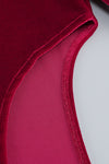 Burgundy Velvet Off shoulder Side Tail Slit Maxi Dress