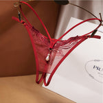 Womens Floral Butterfly Mesh Open Crotch G-string Cross Ultra-Thin Hollow Thong