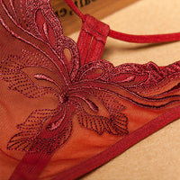 String creux Ultra-fin en maille papillon pour femmes, entrejambe ouvert, croisé