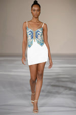 Butterfly Bugle Beaded Straapy Cocktail Dress