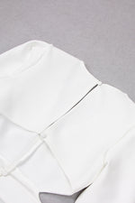 Button Cutout Long Sleeve Split Bandage Dress