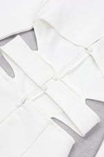 Button Cutout Long Sleeve Split Bandage Dress