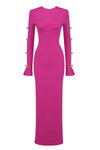 Crystal Embellished Cut-Out Maxi Bandage Dress In Pink