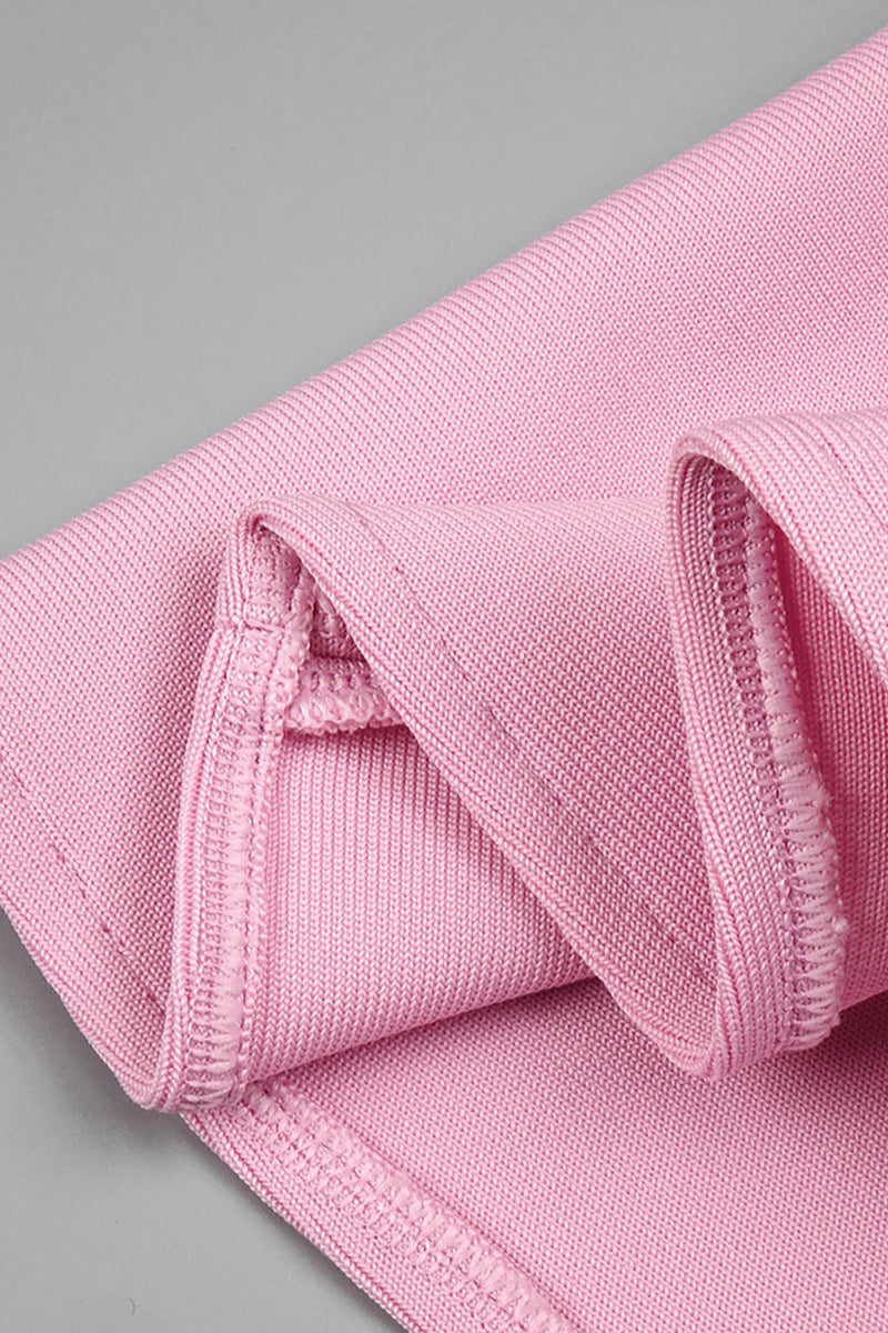 Cut Out Detail Fishtail Hem Dress In Pink