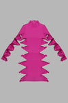 Cutout bow Embellished Mini Bandage Dress In Pink