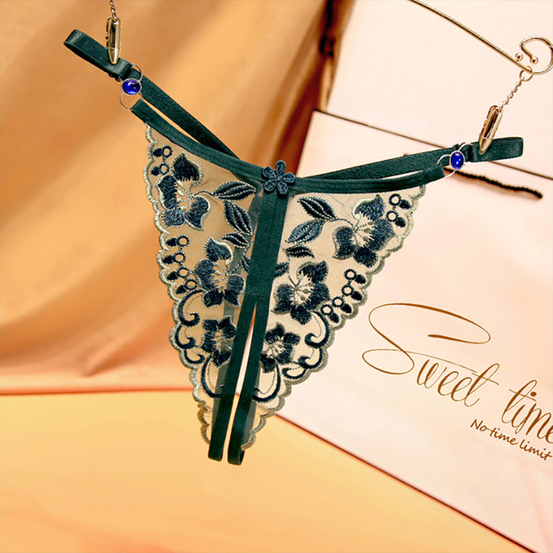 Embroidered Ladies Sexy Fancy Panty Thong