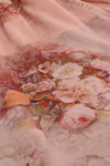 Flowers Printed Chiffon Off-shoulder Long Dress - Chicida